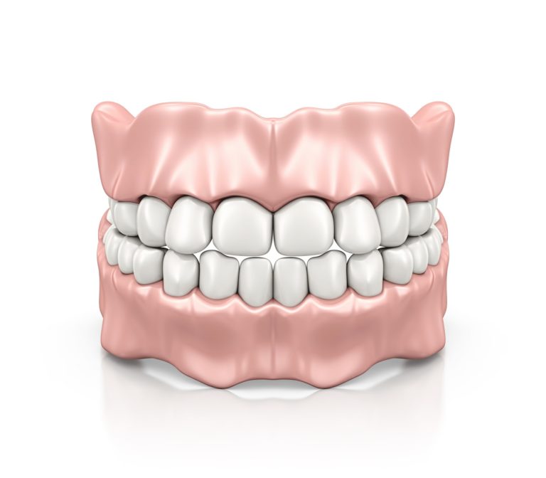 Illustration of a full set of dentures